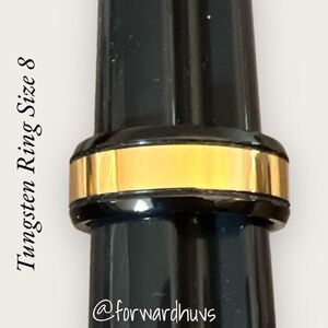 King Will Black & Gold Tungsten Carbide Ring - Size 8